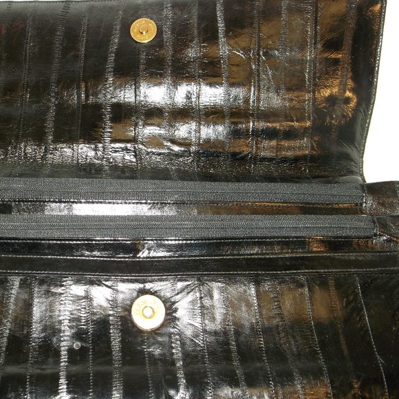 VTG Leather of the sea large black clutch - Picture 4 of 9